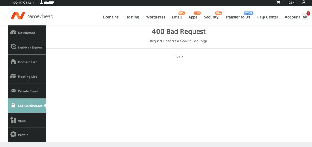 400 Bad Request Request - Header Or Cookie Too Large - nginx